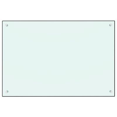 vidaXL Kuhinjska zaščitna obloga bela 90x60 cm kaljeno steklo