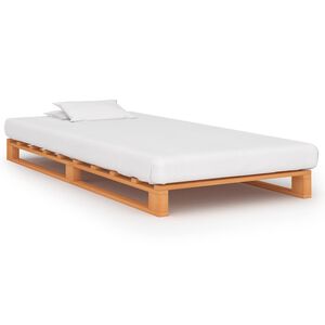 vidaXL Posteljni okvir iz palet rjava trdna borovina 90x200 cm