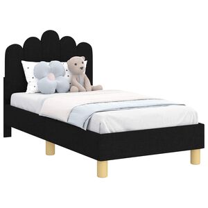 vidaXL Posteljica za malčke z vzglavjem Črna 70 x 140 cm Blago