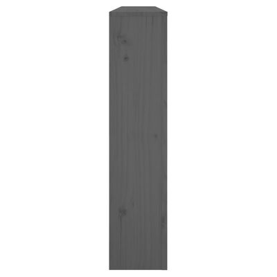 vidaXL Pokrov za radiator siva 153x19x84 cm trdna borovina