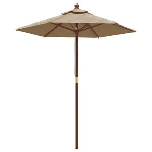 vidaXL Vrtni senčnik z lesenim drogom taupe 196x231 cm