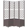 vidaXL Cvetlično korito z oporno mrežo rjavo 80x80x136 cm PP