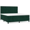 vidaXL Box spring postelja z vzmetnico temno zelena 180x200 cm žamet
