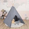 vidaXL Otroški tipi šotor z vrečo peach skin siv 120x120x150 cm