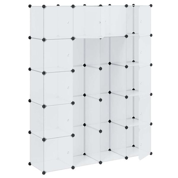 vidaXL Modularna omara s 14 predelki bela 37x146x180,5 cm