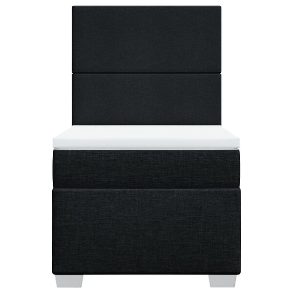 vidaXL Box spring postelja z vzmetnico črna 100x200 cm blago