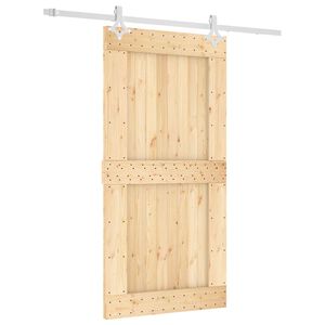 vidaXL Drsna vrata Naravna in bela 100 x 210 cm Masiven borov les