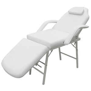 vidaXL Prenosni stol za nego obraza umetno usnje 185x78x76 cm bel