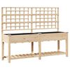 vidaXL Vrtni lonček Bež 203,5 x 54 x 152,5 cm Trdna smreka