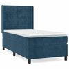 vidaXL Box spring postelja z vzmetnico temno modra 90x200 cm žamet