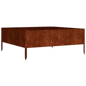 vidaXL Vrtna visoka greda 100x100x41 cm corten jeklo