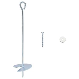 vidaXL Zemeljski klin 10 pcs Srebrna &Oslash;10 x 40 cm Cinkani kovina