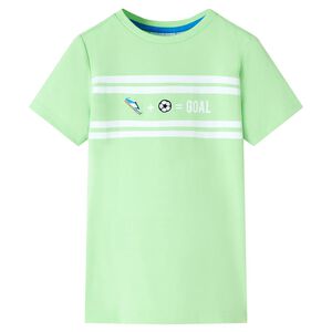 vidaXL Otro&scaron;ka majica s kratkimi rokavi neon zelena 128