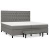 vidaXL Box spring postelja z vzmetnico temno siva 200x200 cm blago