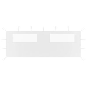 vidaXL Stranica za paviljon z okni 6x2 m bela