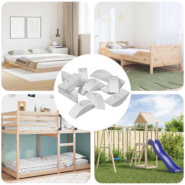 vidaXL Polmesecna podložka 18 pcs Bela M6 Polipropilen