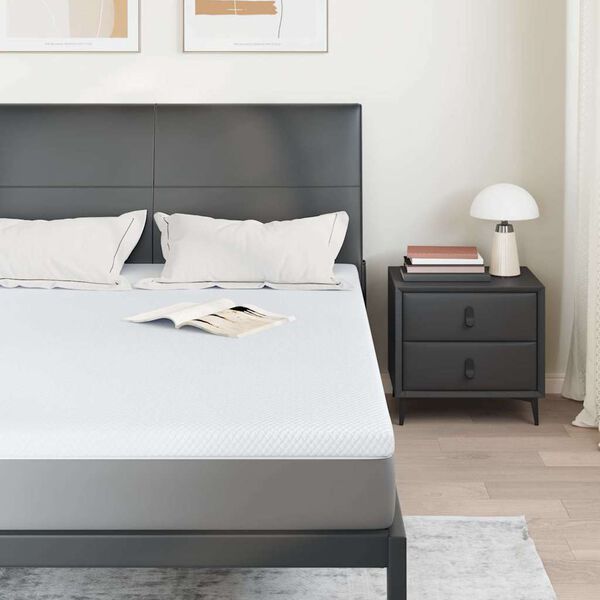 vidaXL Nadvložek Bela 140 x 200 cm Jacquard tkanina