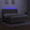 vidaXL Box spring postelja z vzmetnico LED taupe 160x200 cm blago