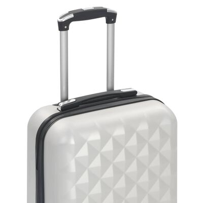 vidaXL Trd potovalni kovček svetlo srebrn ABS