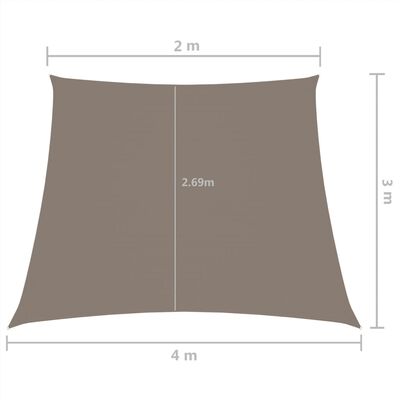 vidaXL Senčno jadro oksford blago trapez 2/4x3 m taupe