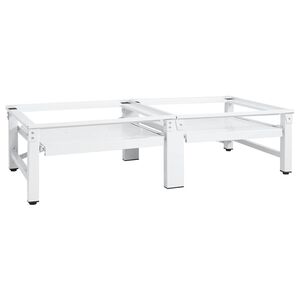 vidaXL Podstavek za pralni in su&scaron;ilni stroj z izvlečnima policama bel