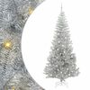 vidaXL Božično drevo med 300 LED z stojalom srebrna 240 cm PET