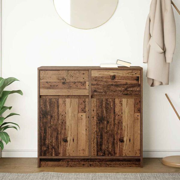 vidaXL Komoda s predalom starinski les 80x34x76 cm inženirski les