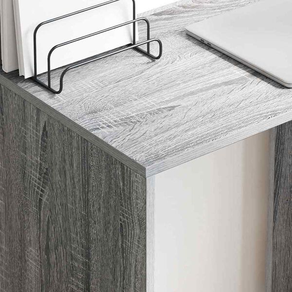 vidaXL Miza s polico Siva sonoma 78,5 x 37 x 154,5 cm Konstruiran les