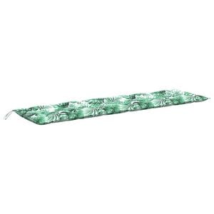 vidaXL Blazina za vrtno klop vzorec listov 180x50x7 cm oxford tkanina