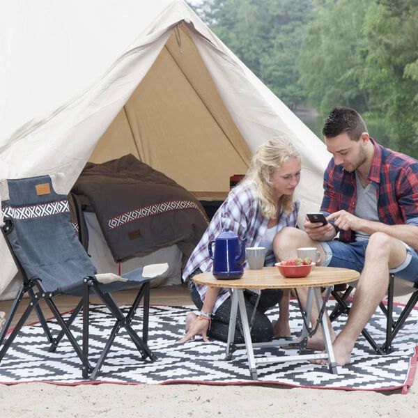 Bo-Camp Zunanja preproga Chill mat Lewisham 2x1,8 m M črna in bela