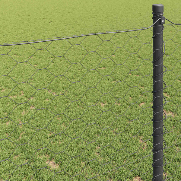 vidaXL Šesterokotna ograja Siva 1.5 x 100 m Jeklo