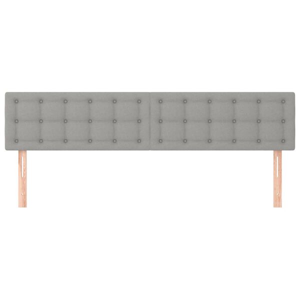 vidaXL Posteljno vzglavje 2 kosa svetlo sivo 90x5x78/88 cm blago