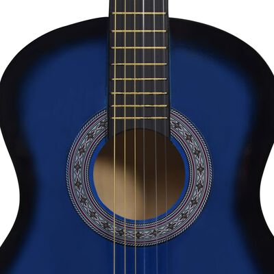 vidaXL Klasična kitara za začetnike in otroke modra 3/4 36"
