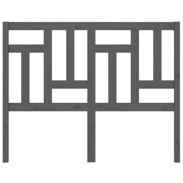 vidaXL Posteljno vzglavje sivo 125,5x4x100 cm trdna borovina