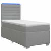 vidaXL Postelja boxspring z vzmetnico Svetlo siva 80 x 200 cm Blago