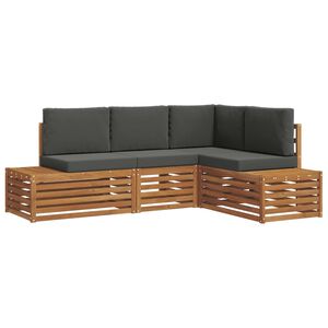 vidaXL Zunanja garnitura za sedenje 4 Kos Naravna in antracitna