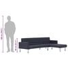 vidaXL L-oblikovana sedežna garnitura iz temno sivega poliestra