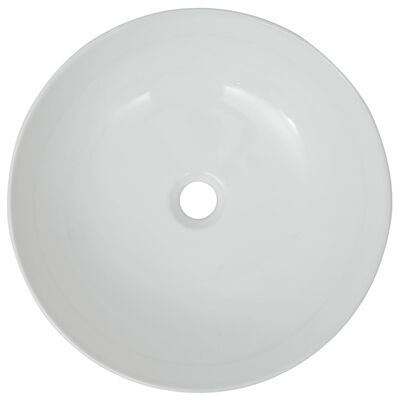 vidaXL Umivalnik Okrogel Keramičen Bele Barve 41,5x13,5 cm