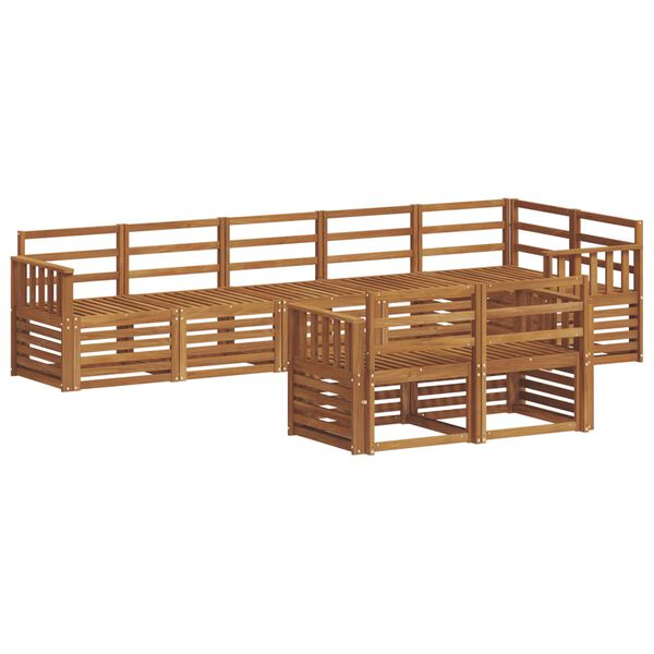vidaXL Sedežne garniture 8 pcs Naravna Masiven les akacije