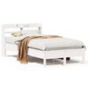 vidaXL Posteljni okvir brez vzmetnice bel 90x190 cm trdna borovina