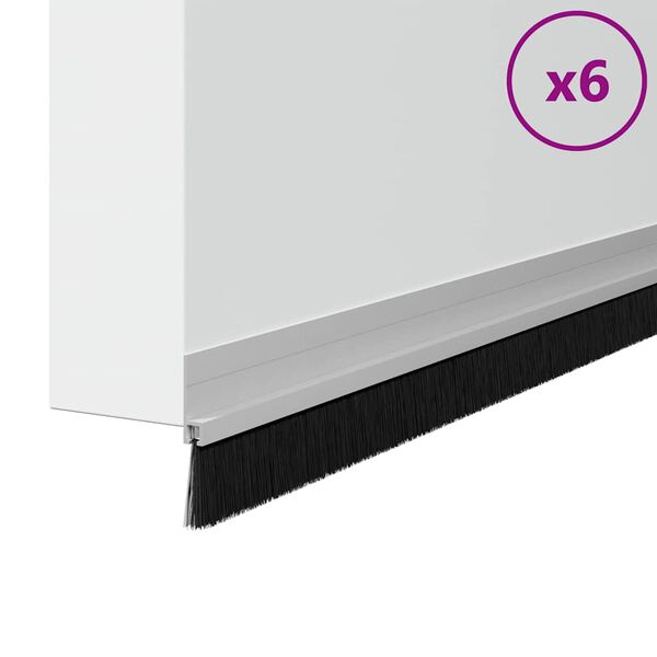 vidaXL Samolepljiva tesnila za vrata 6 pcs srebrna 100 cm