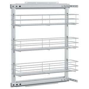 vidaXL Izvlečna kuhinjska ko&scaron;ara 3-nadstropna srebrna 47x15,5x55,5 cm