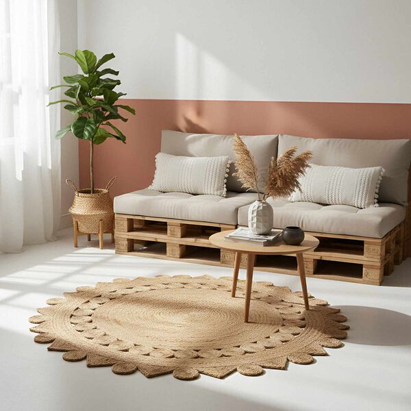 vidaXL Preproga Rjava &Oslash; 240 cm Juta