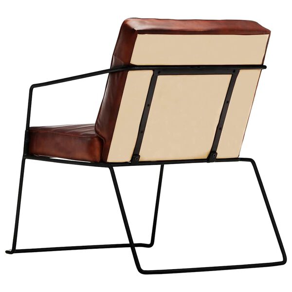 vidaXL Naslanjač temno rjav iz pravega usnja