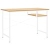 vidaXL Računalni&scaron;ka miza bela in sv. hrast 105x55x72 cm MDF in kovina