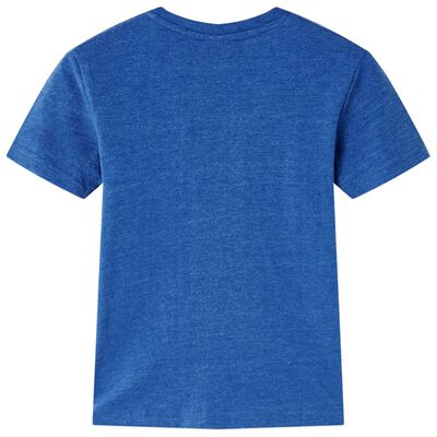 Otroška majica s kratkimi rokavi temno modra melange 92