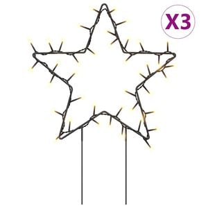 vidaXL Božična svetlobna dekoracija s konicami 3 kosi 50 LED 29 cm