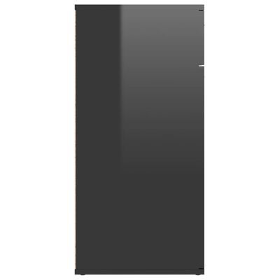 vidaXL Komoda visok sijaj črna 80x36x75 cm iverna plošča