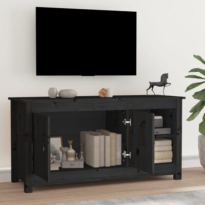 vidaXL TV omarica črna 103x36,5x52 cm trdna borovina