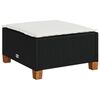 vidaXL Vrtni stolček z blazino črn 63,5x56x32 cm poli ratan